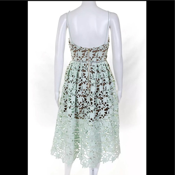 SOLD!!! NWT Self Portrait  Womens Azaelea Applique Dress Mint Green - Size US 4 - Picture 2 of 10